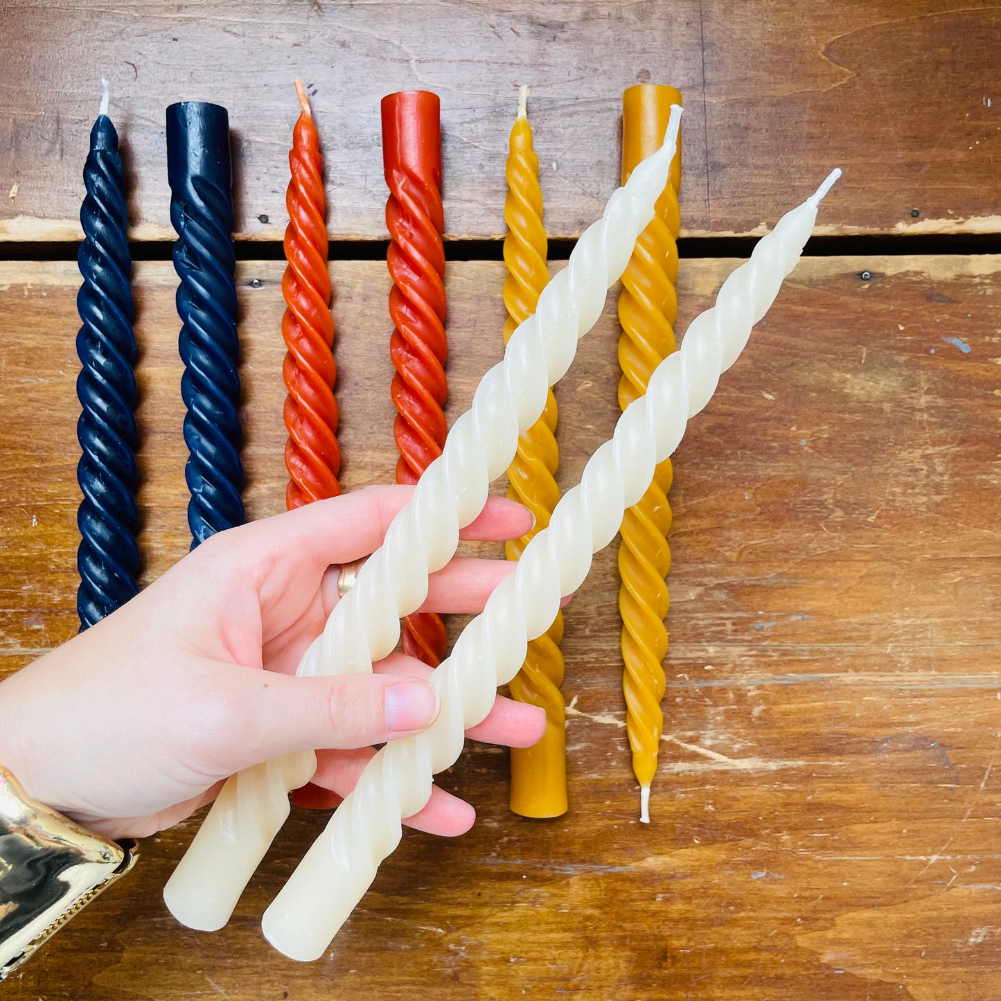 Moody Set of Twist Taper Candles