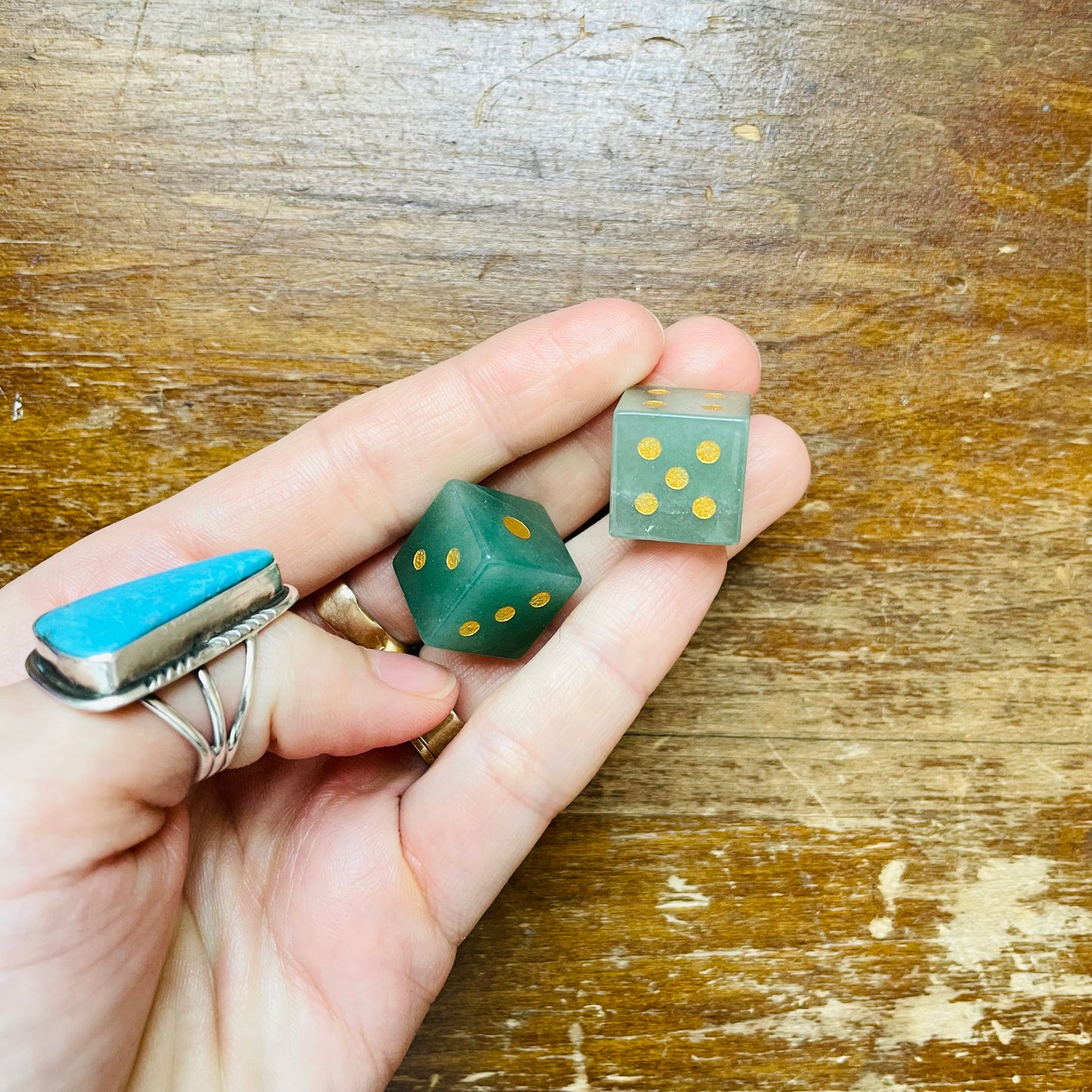 Green Aventurine Crystal Carved Dice