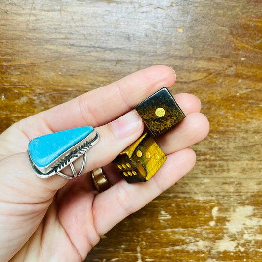 Tiger’s Eye Crystal Carved Dice