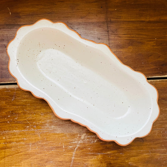 Stoneware Scalloped Platter