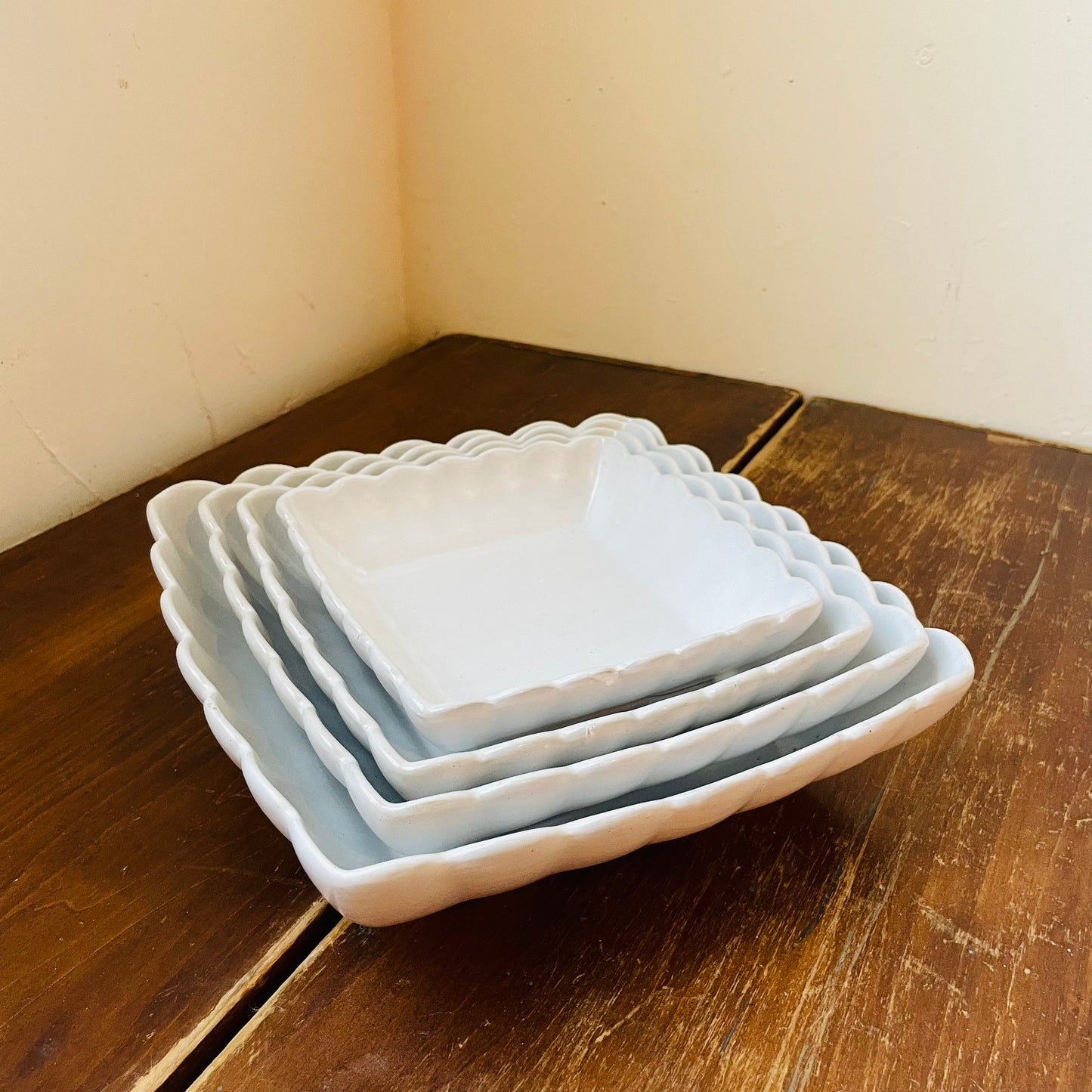 Serving Dishes w/ Scalloped Edge- Set of 4