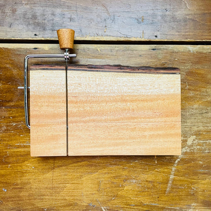 Mahogany Wood & Stainless Steel Cheese Slice