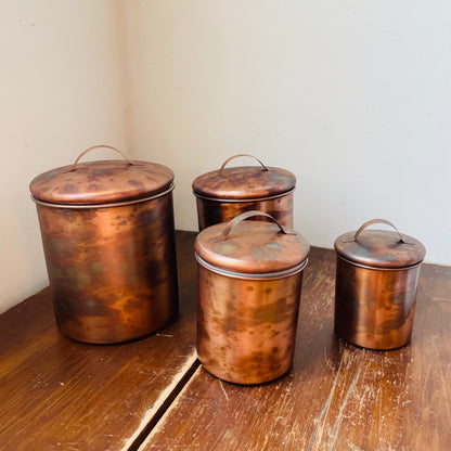 Oxidized Copper Finish Canisters