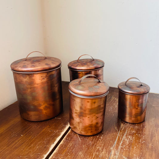 Oxidized Copper Finish Canisters