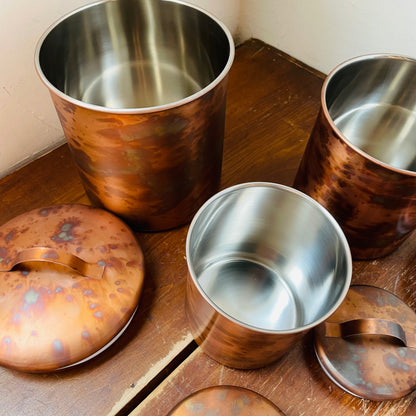 Oxidized Copper Finish Canisters
