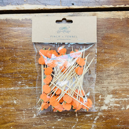 Pumpkin Shaped Bamboo Picks
