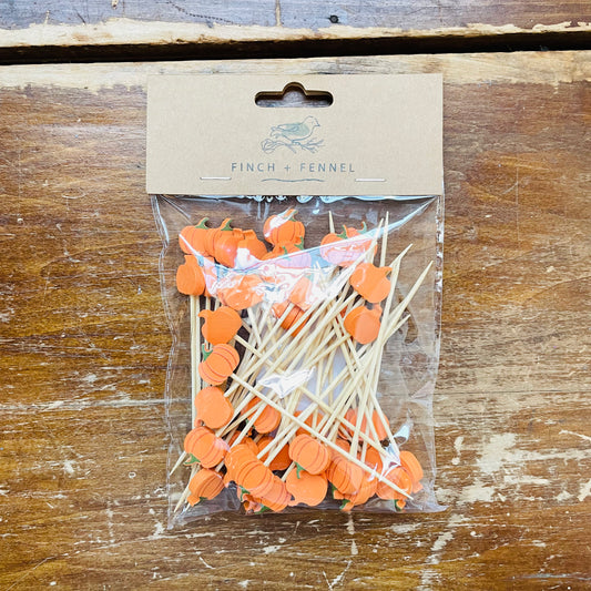 Pumpkin Shaped Bamboo Picks