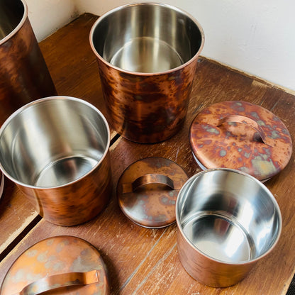 Oxidized Copper Finish Canisters