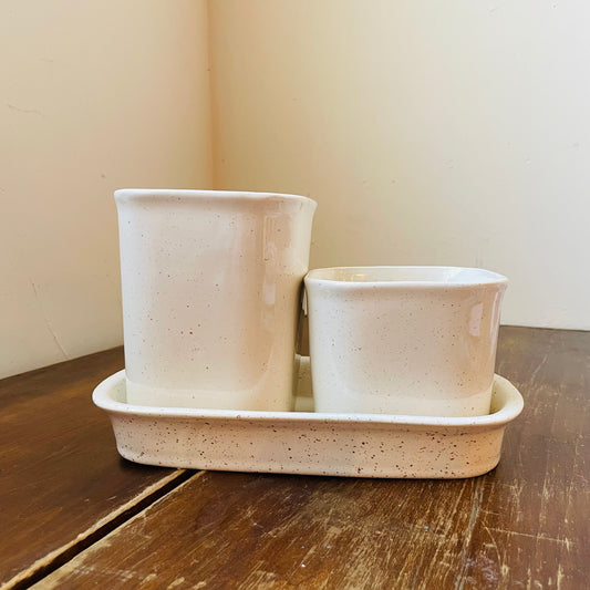 Planters with Saucer- Set of 3