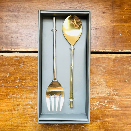 Grove Golden Salad Server Set