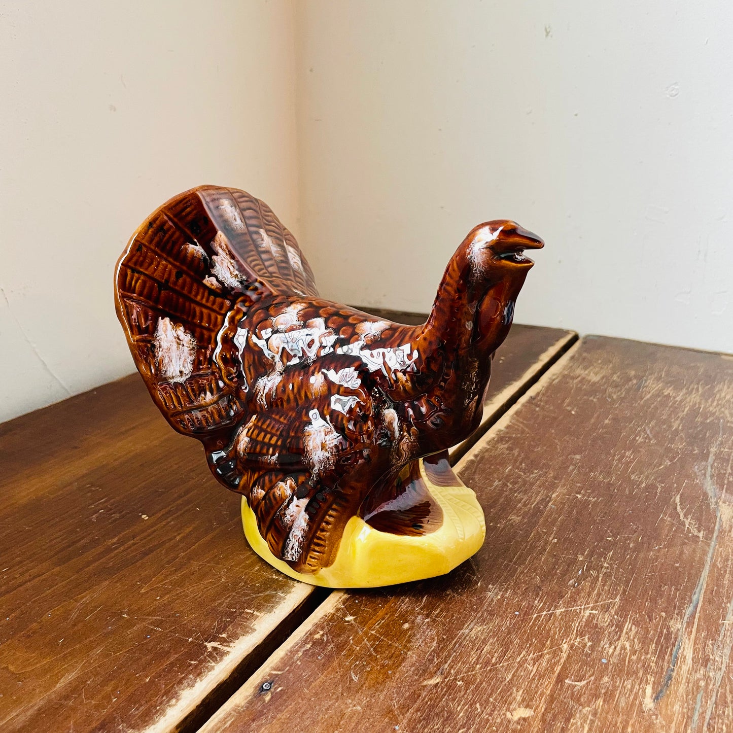 Funky Brown Turkey Figurine- Vintage