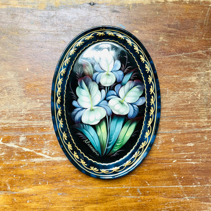 Russian Zhostovo Hand Painted Tray- Vintage