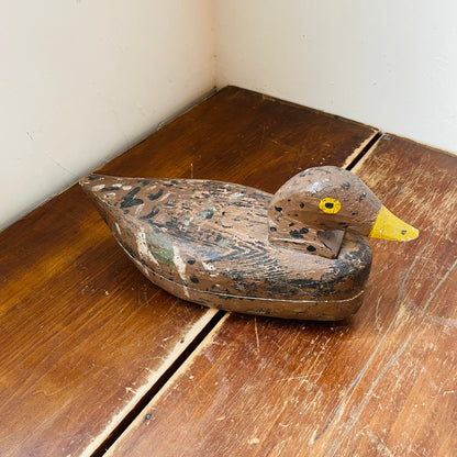 Primitive Hand-painted Carved Wooden Decoy- Vintage