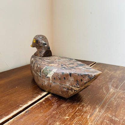 Primitive Hand-painted Carved Wooden Decoy- Vintage