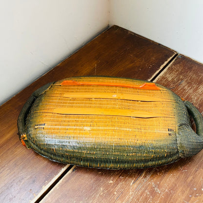 Shanghai Handicrafts Woven Rattan Goose Tray- Vintage