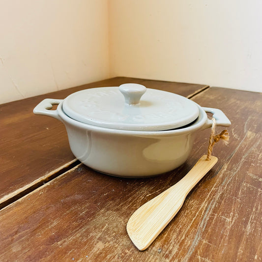 Stoneware Brie Baker with Spreader