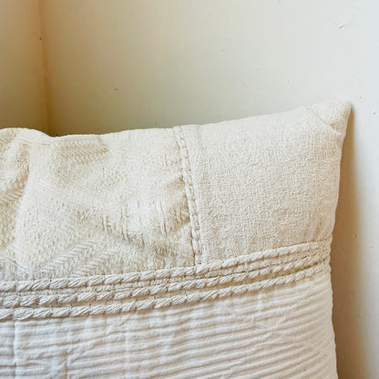 Rope Embroidery & Chambray Backed Pillow