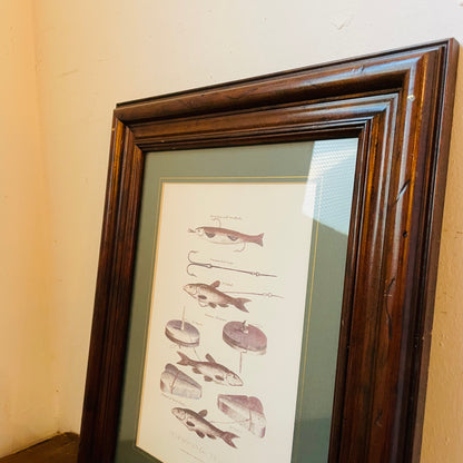 Framed Print of a Fishing Illustration- Vintage