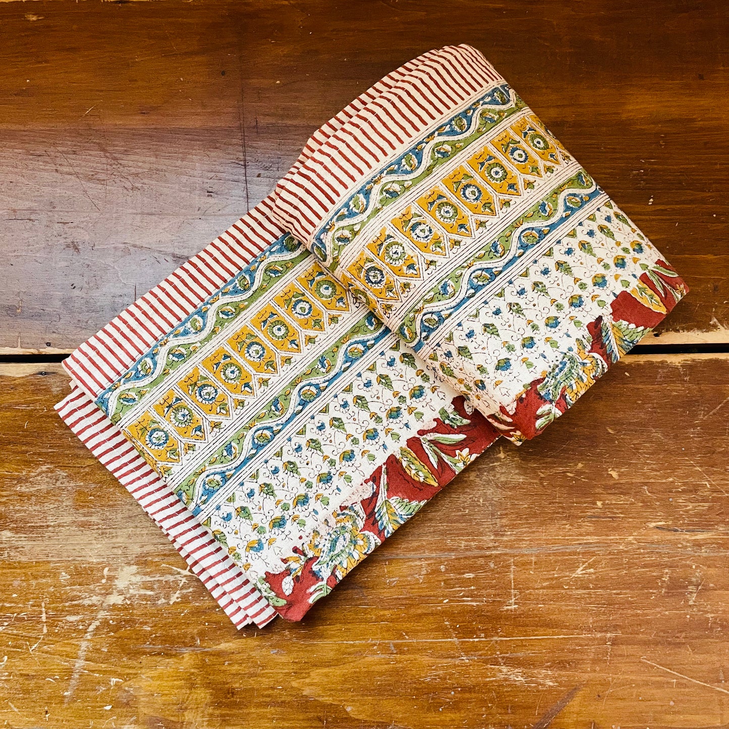 Cotton & Linen Block Printed Tablecloth