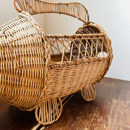 Hand-Woven Rattan & Wire Fish Basket