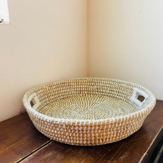 Hand Woven Grass Basket with Handles