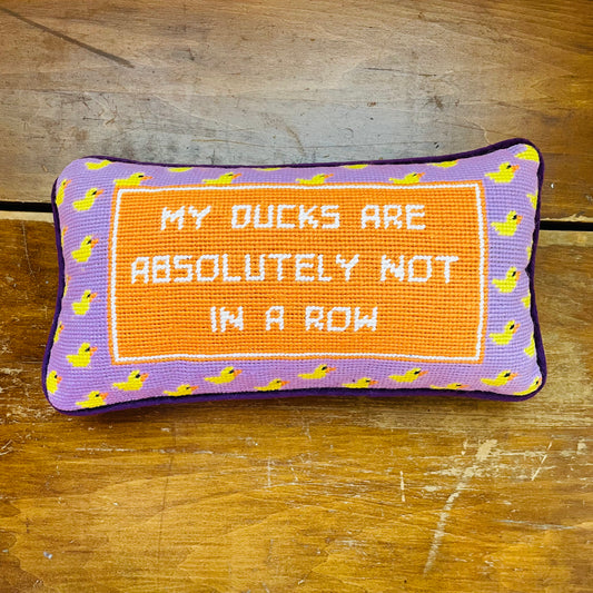 Ducks in a Row Needlepoint Pillow