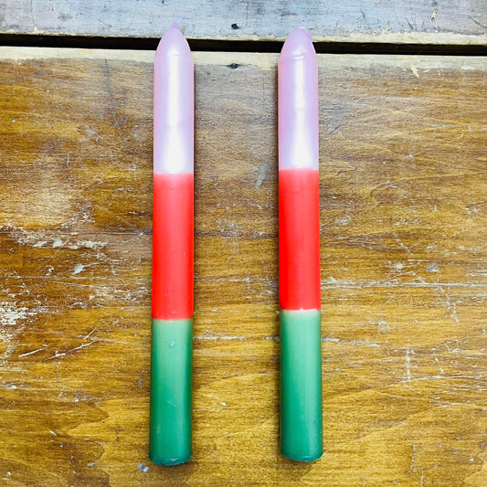 Pink, Red & Green Taper Set