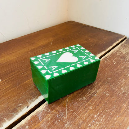 Green Ace of Hearts Playing Card Box