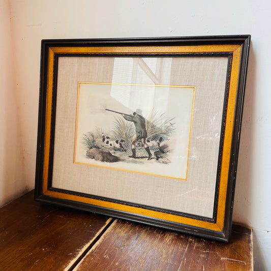 "English Hunting" Pair of Framed Prints- Vintage