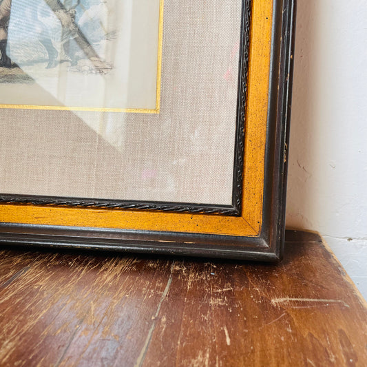 "English Hunting" Pair of Framed Prints- Vintage