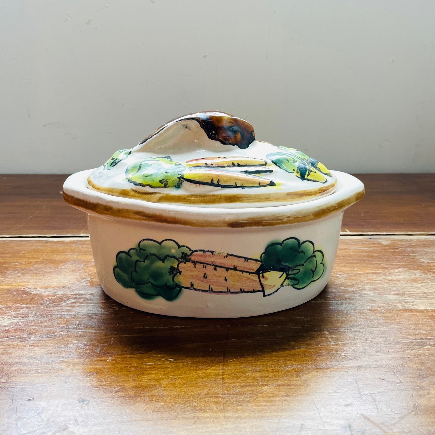 Rabbit & Vegetable Dutch Bowl-Vintage