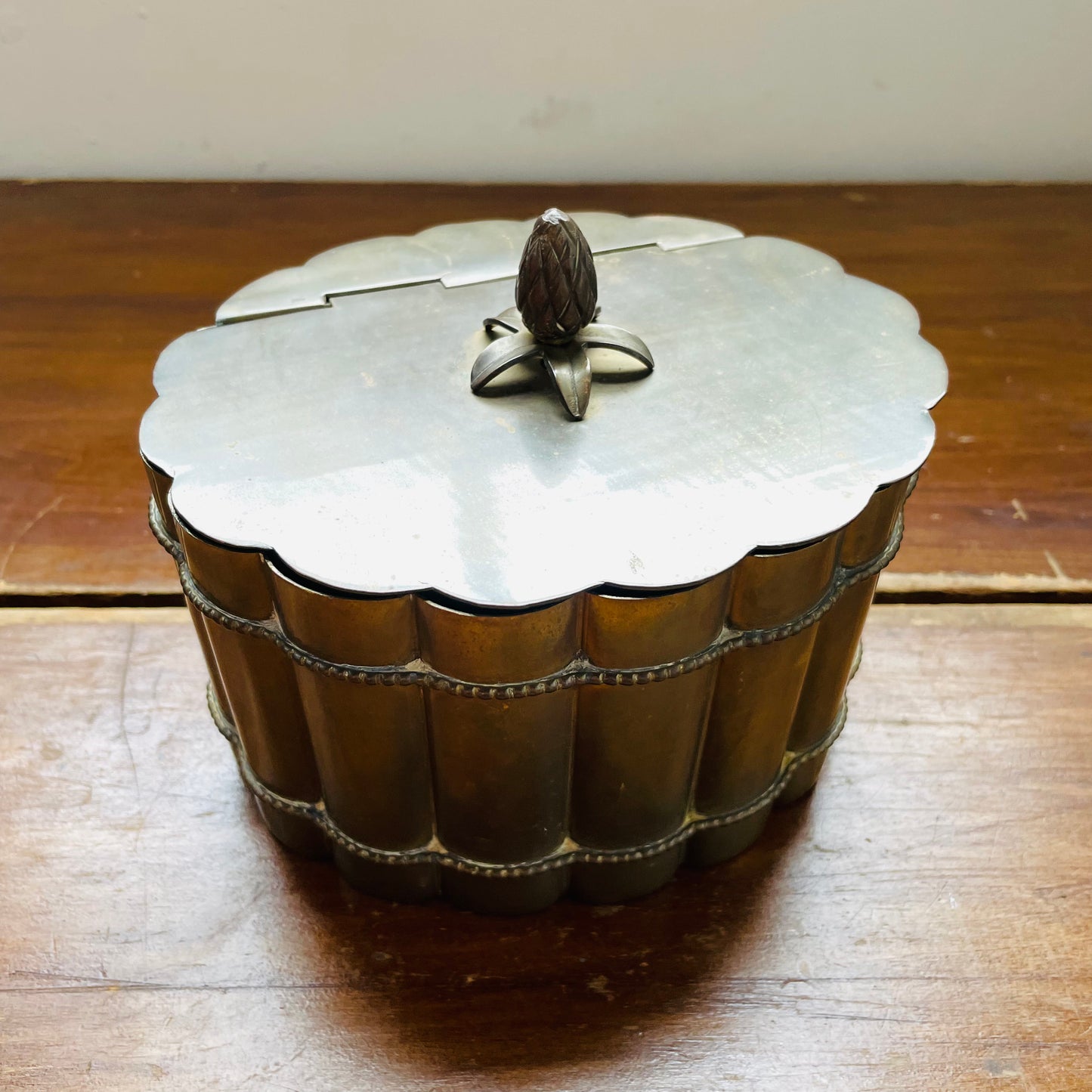 Brass Box with Pineapple Top- Vintage