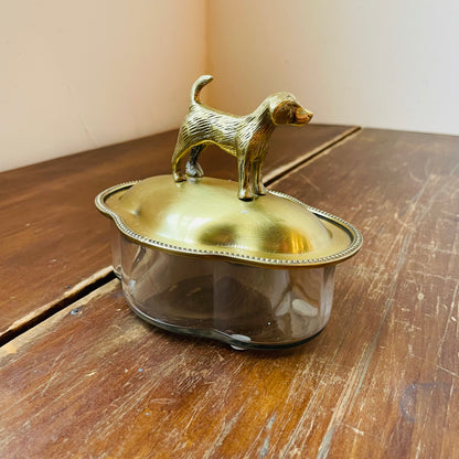 Brass & Glass Dog Dish