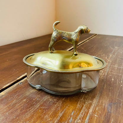 Brass & Glass Dog Dish