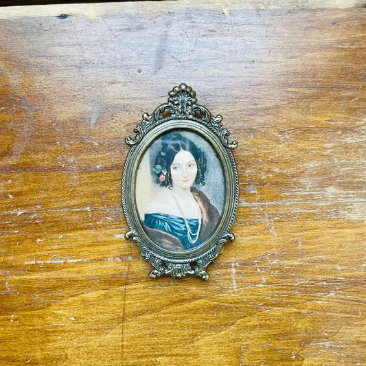 Victorian Woman in Ornate Frame- Vintage