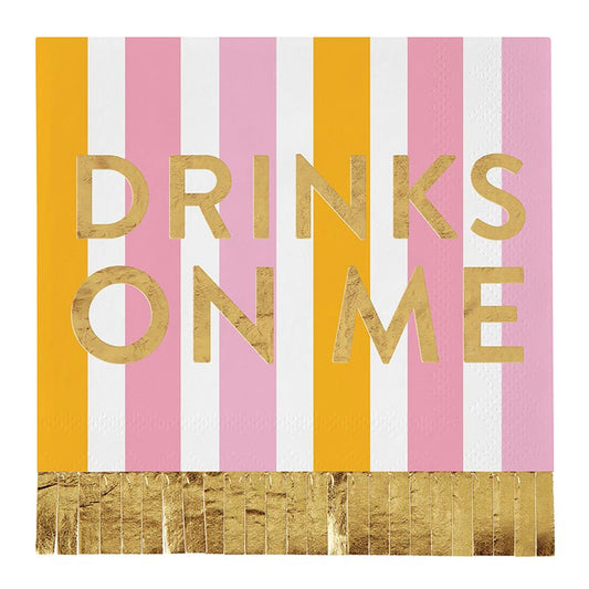 "Drinks on Me" Cocktail Napkins