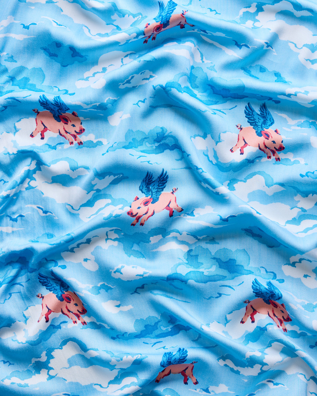 When Pigs Fly Satin Wildest Dreams Long PJ Set