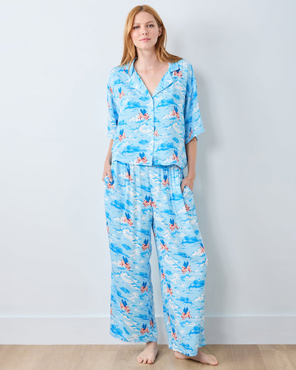 When Pigs Fly Satin Wildest Dreams Long PJ Set