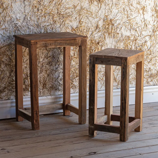Primitive Wood Side Tables