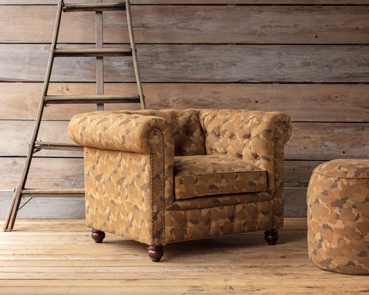 Back Water Camo Chesterfield Chair