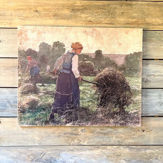 Morning Chores Aged Wrapped Print