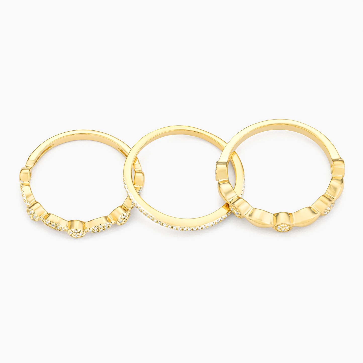 Waterproof Shiny Three Stackable Ring