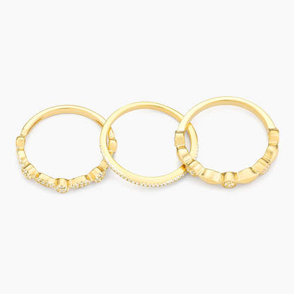 Waterproof Shiny Three Stackable Ring