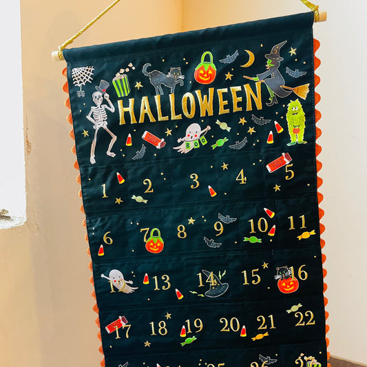 embroidered fun cute halloween advent calendar
