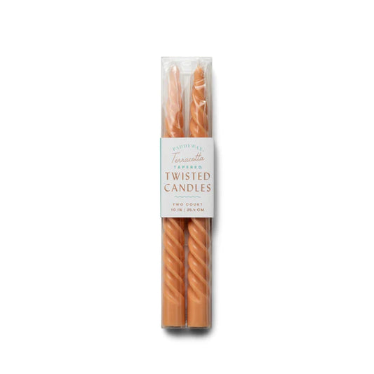 Twisted Taper Candles- Terracotta