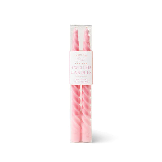 Twisted Taper Candles- Pink