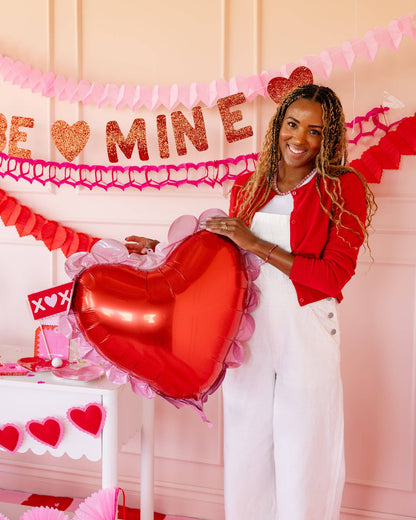 Scalloped Heart Mylar Balloon