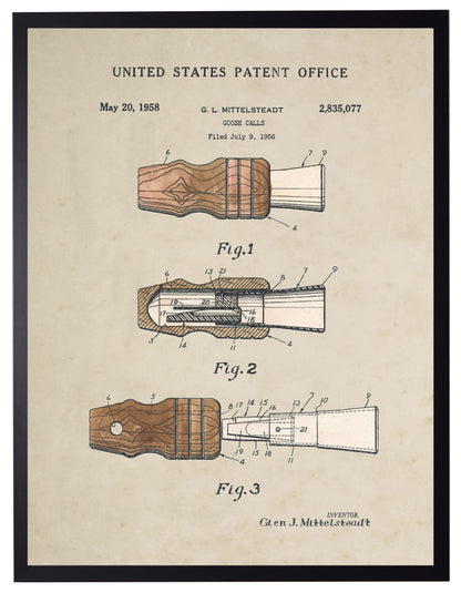 G. J. Mittelsteadt Duck Call Framed Watercolor Print