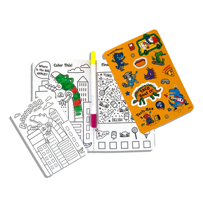 Let's Go!: Activity & Coloring Kit - Robo Dinos