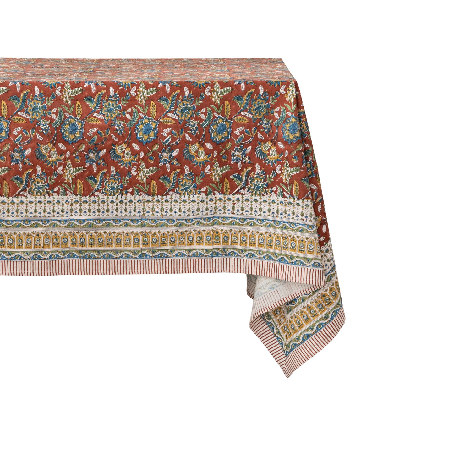 Cotton & Linen Block Printed Tablecloth